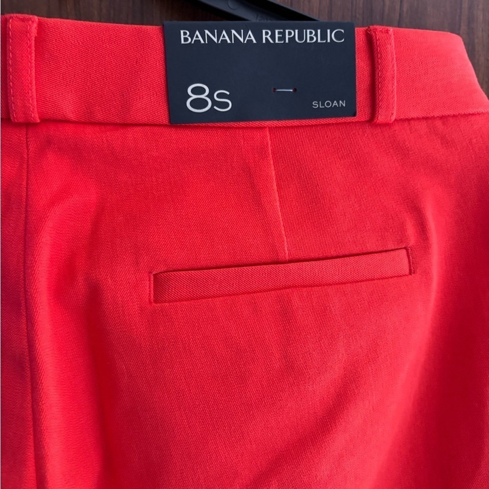 Banana Republic Size 8S Vibrant Red Women's Pants Ankle Length - Picture 13 of 14